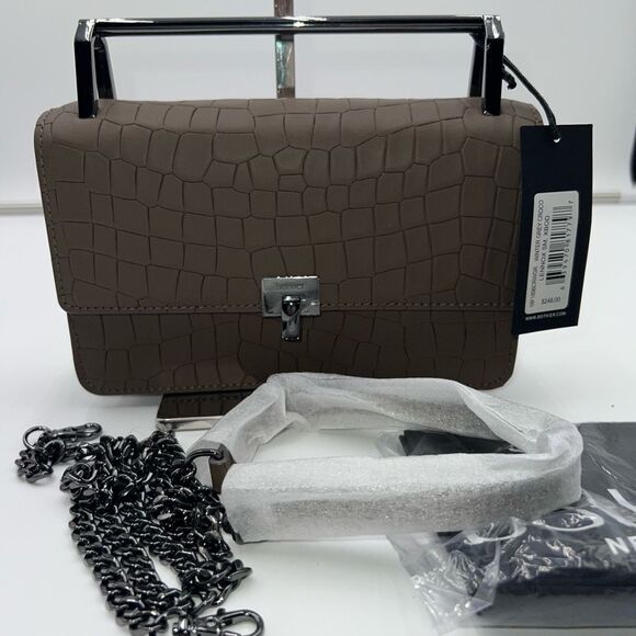 BOTKIER NEW YORK Small Lennox Croc-Embossed Leather Crossbody - Picture 1 of 16